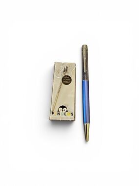 New Blue and Silver Ballpoint Pen with Black 0.7mm Refill